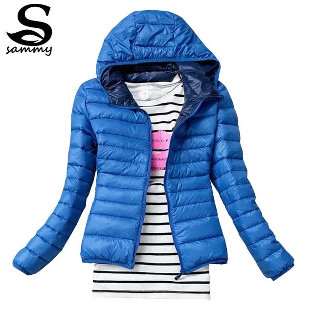 2017 New Brand Autumn Spring Women Basic Jacket Female Slim Zipper Hooded Cotton Coats Casual Black Winter Jackets