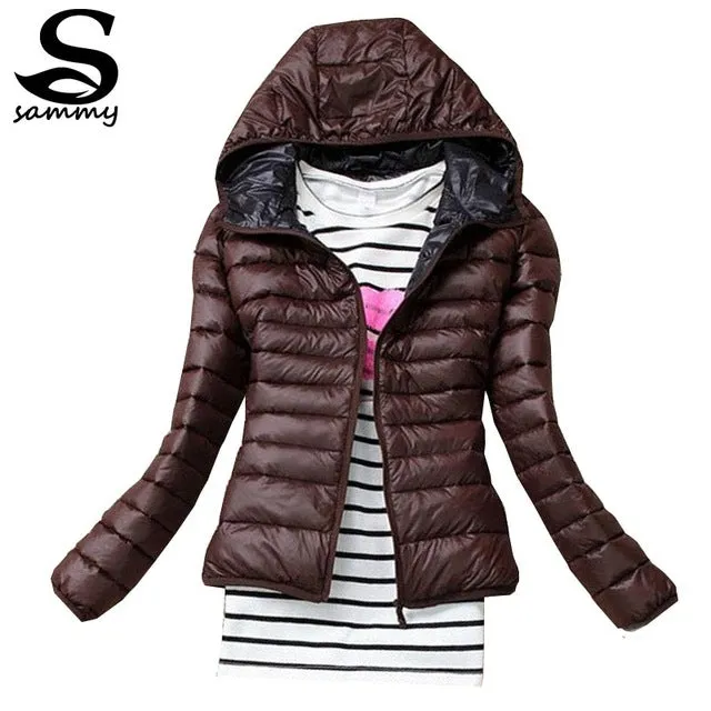 2017 New Brand Autumn Spring Women Basic Jacket Female Slim Zipper Hooded Cotton Coats Casual Black Winter Jackets