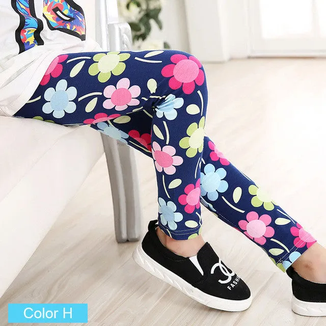 Baby Kids Childrens printing Flower Toddler Classic Leggings girls pants Girls legging 2-14Ybaby girl leggings