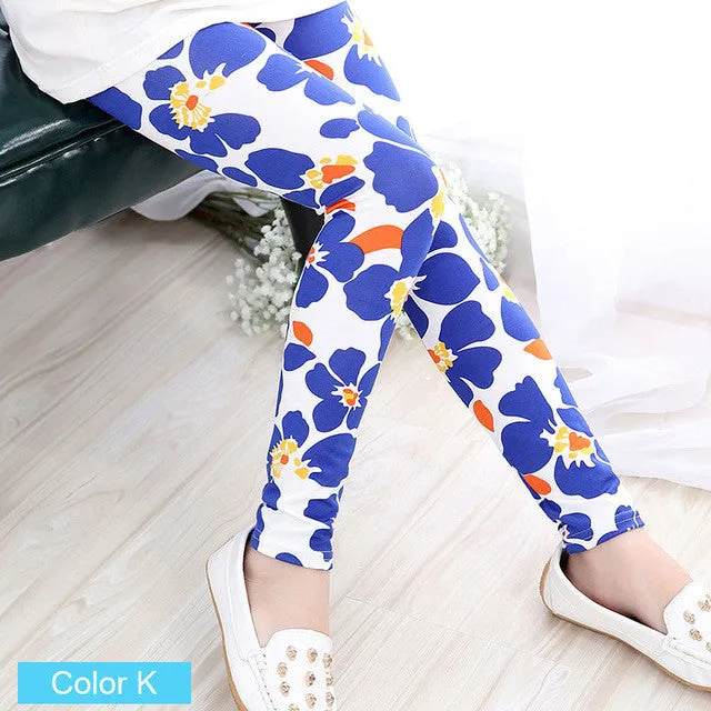 Baby Kids Childrens printing Flower Toddler Classic Leggings girls pants Girls legging 2-14Ybaby girl leggings