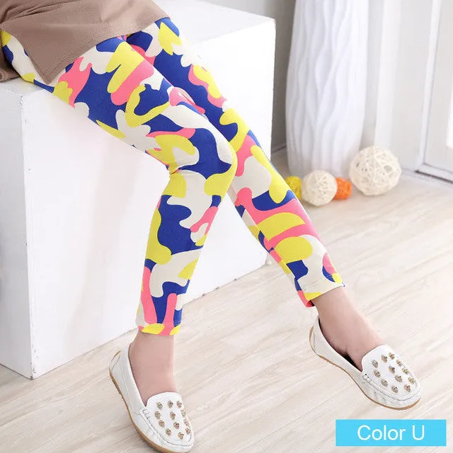 Baby Kids Childrens printing Flower Toddler Classic Leggings girls pants Girls legging 2-14Ybaby girl leggings