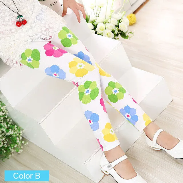 Baby Kids Childrens printing Flower Toddler Classic Leggings girls pants Girls legging 2-14Ybaby girl leggings