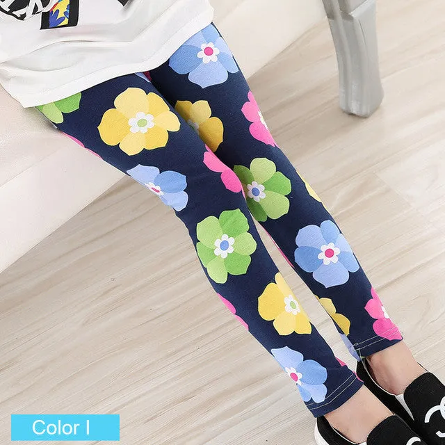 Baby Kids Childrens printing Flower Toddler Classic Leggings girls pants Girls legging 2-14Ybaby girl leggings