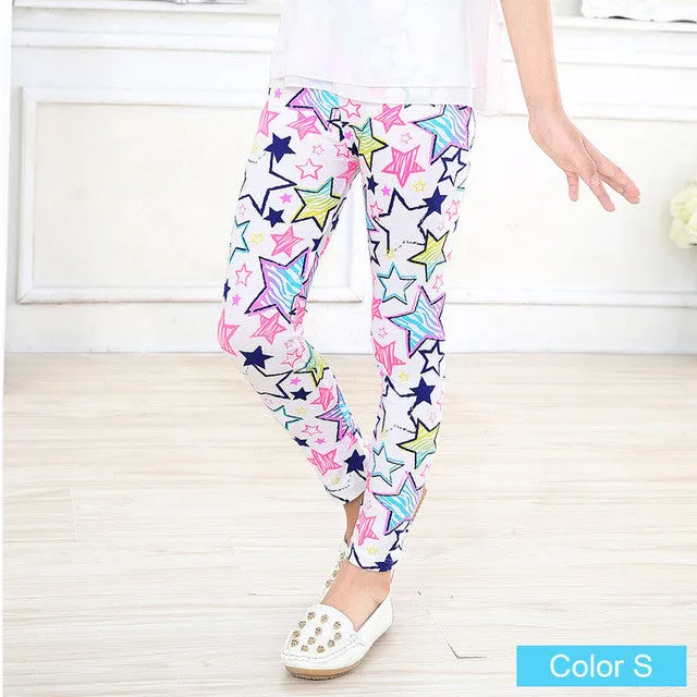 Baby Kids Childrens printing Flower Toddler Classic Leggings girls pants Girls legging 2-14Ybaby girl leggings