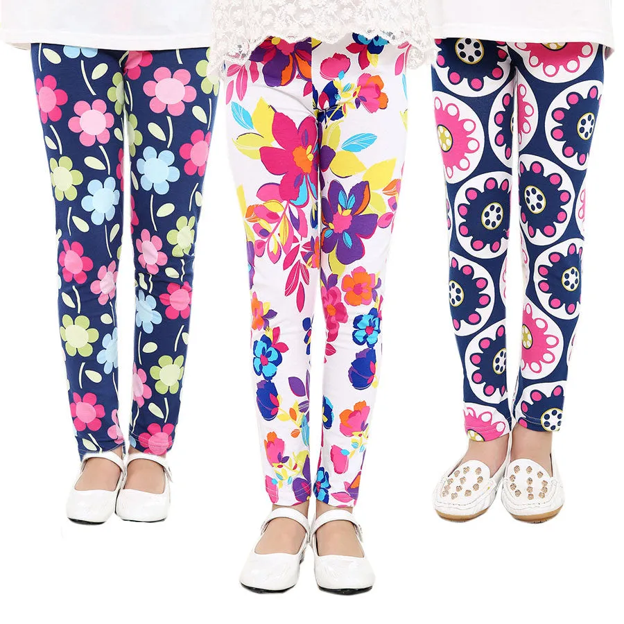 Baby Kids Childrens printing Flower Toddler Classic Leggings girls pants Girls legging 2-14Ybaby girl leggings