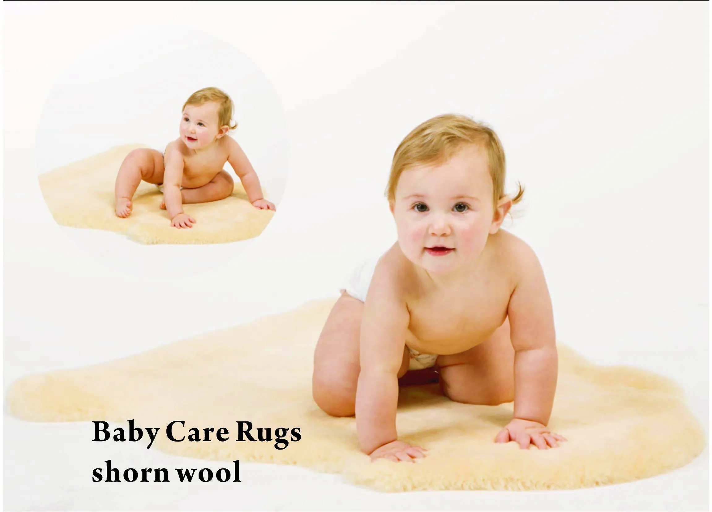 Baby Lambskin Sheepskin Rug (Gold/Ivory) Australian Eco-Tan Sanitized