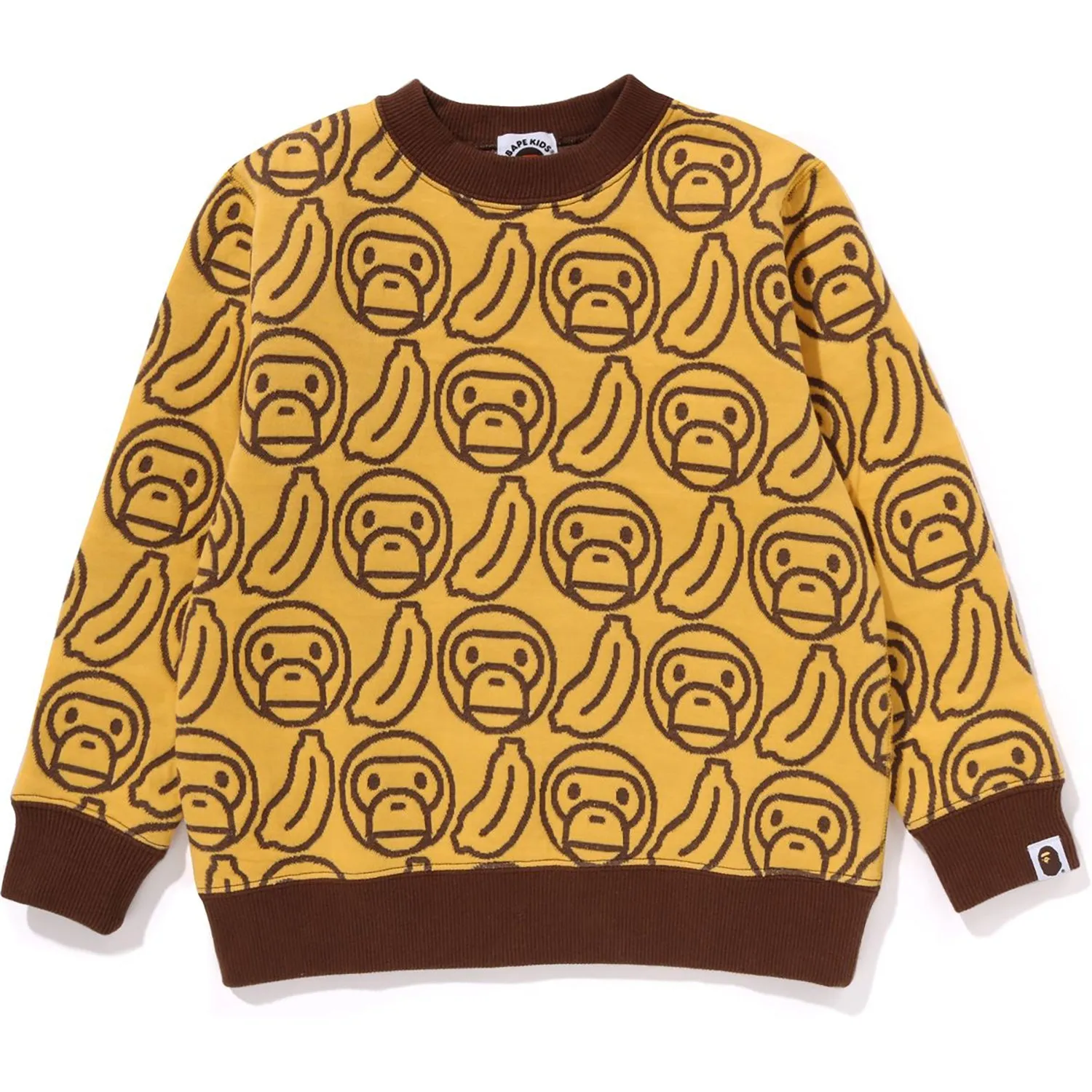 BANANA MILO KNIT JACQUARD CREWNECK SWEATSHIRT KIDS