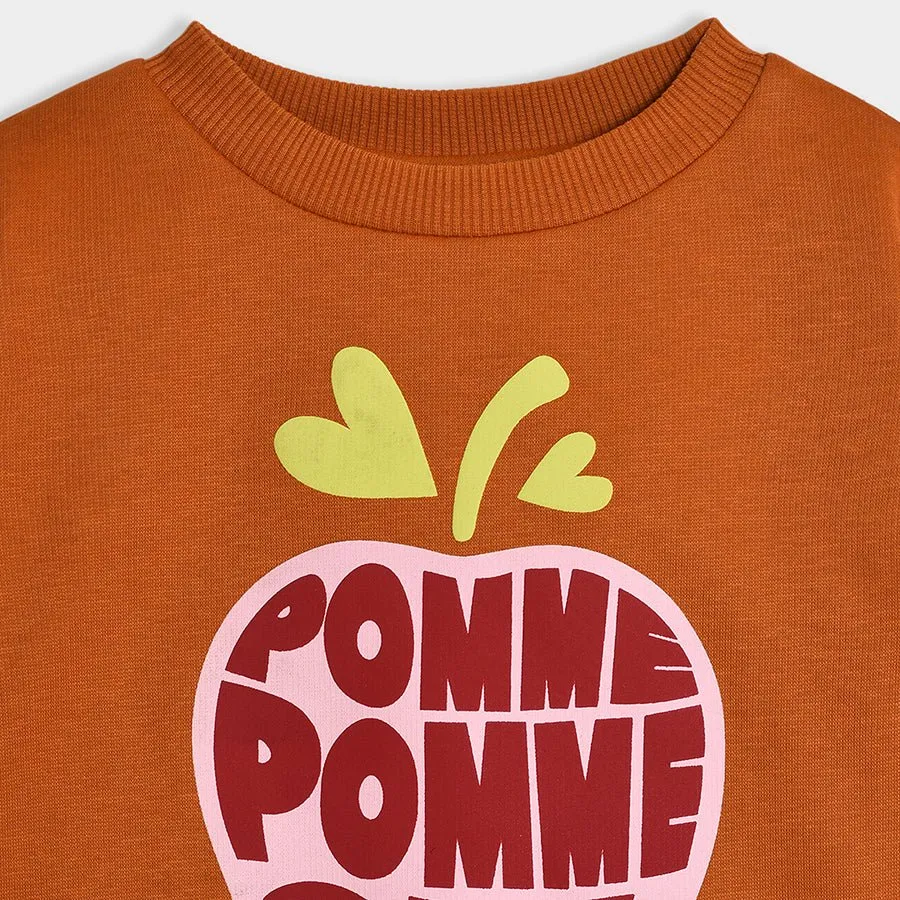 Bonjour Pomme Puff Print Sweatshirt