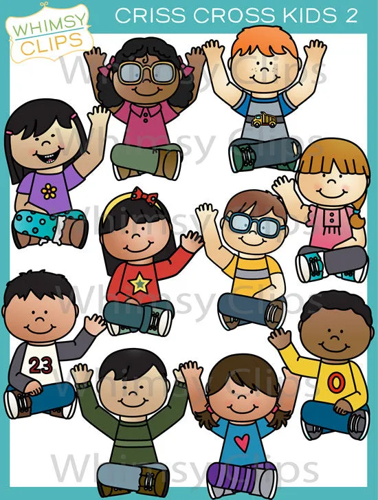 Criss Cross Kids Clip Art - Set Two