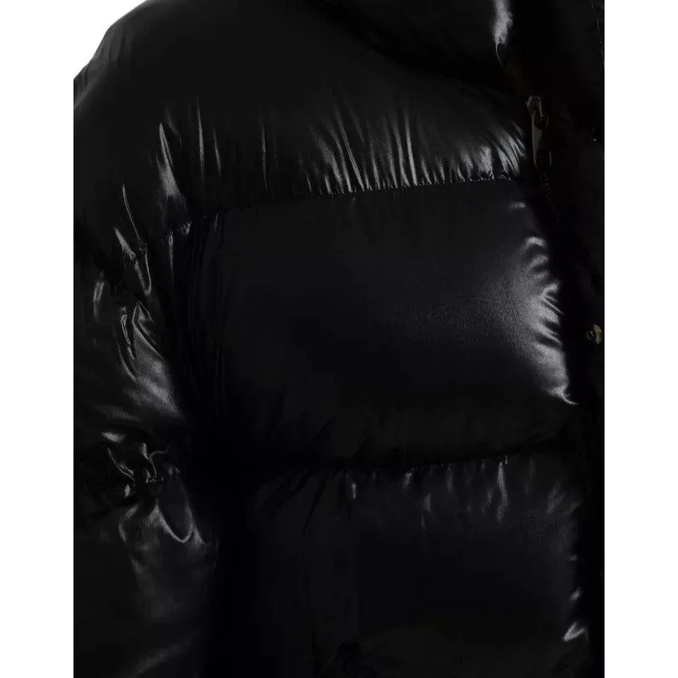 Dolce & Gabbana Black Puffer Quilted Full Zip Coat Jacket