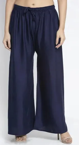 Elegant Blue Colored Rayon Palazzo Pant  For Women