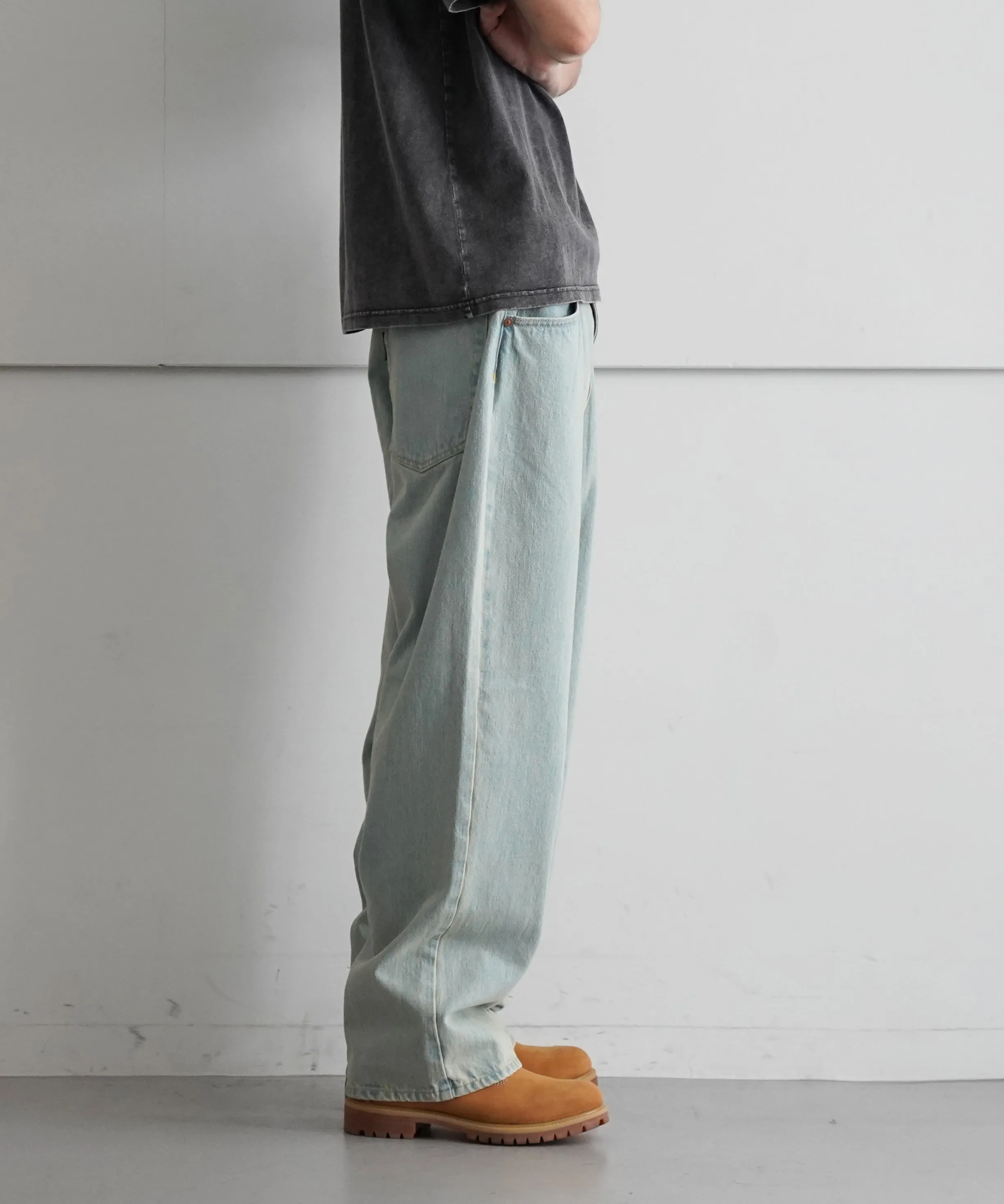 F-LAGSTUF-F COLOR DENIM 1 TUCK PANTS "BEIGE"