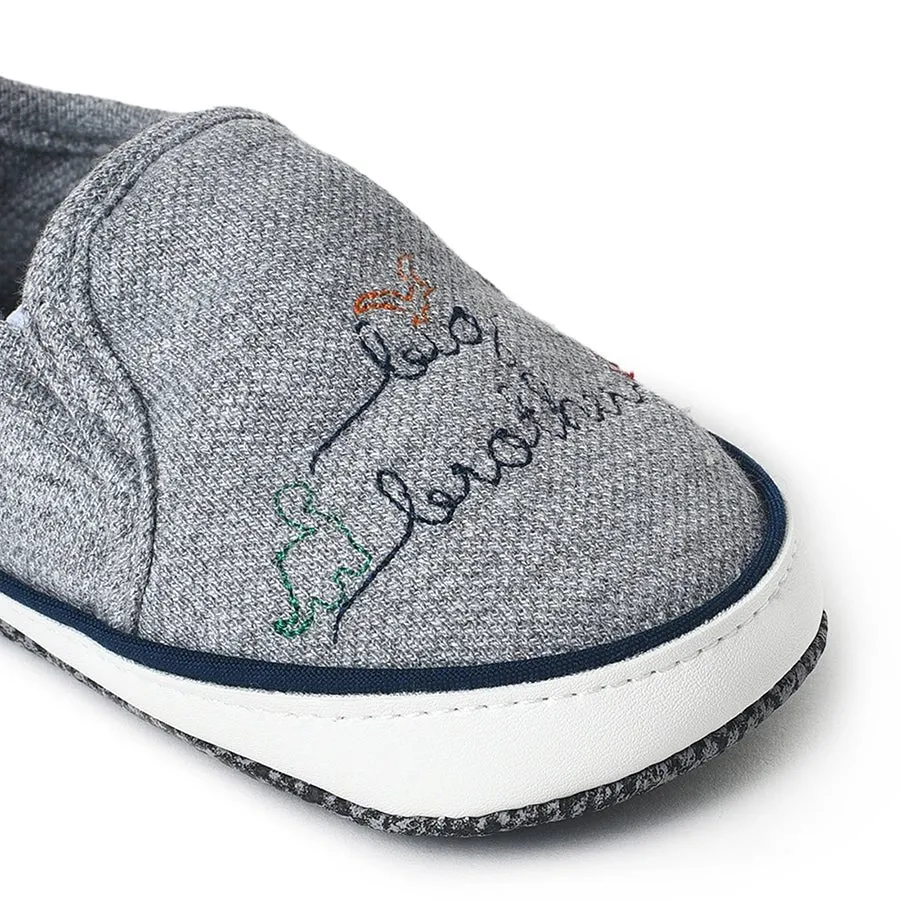 Fave Baby Boy Grey Woven Booties