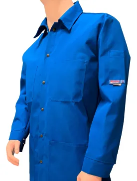 FlameRwear, FR Lab Coat Deluxe, fwLn6, Nomex ® 6 oz, Cat1, Navy, Royal Blue