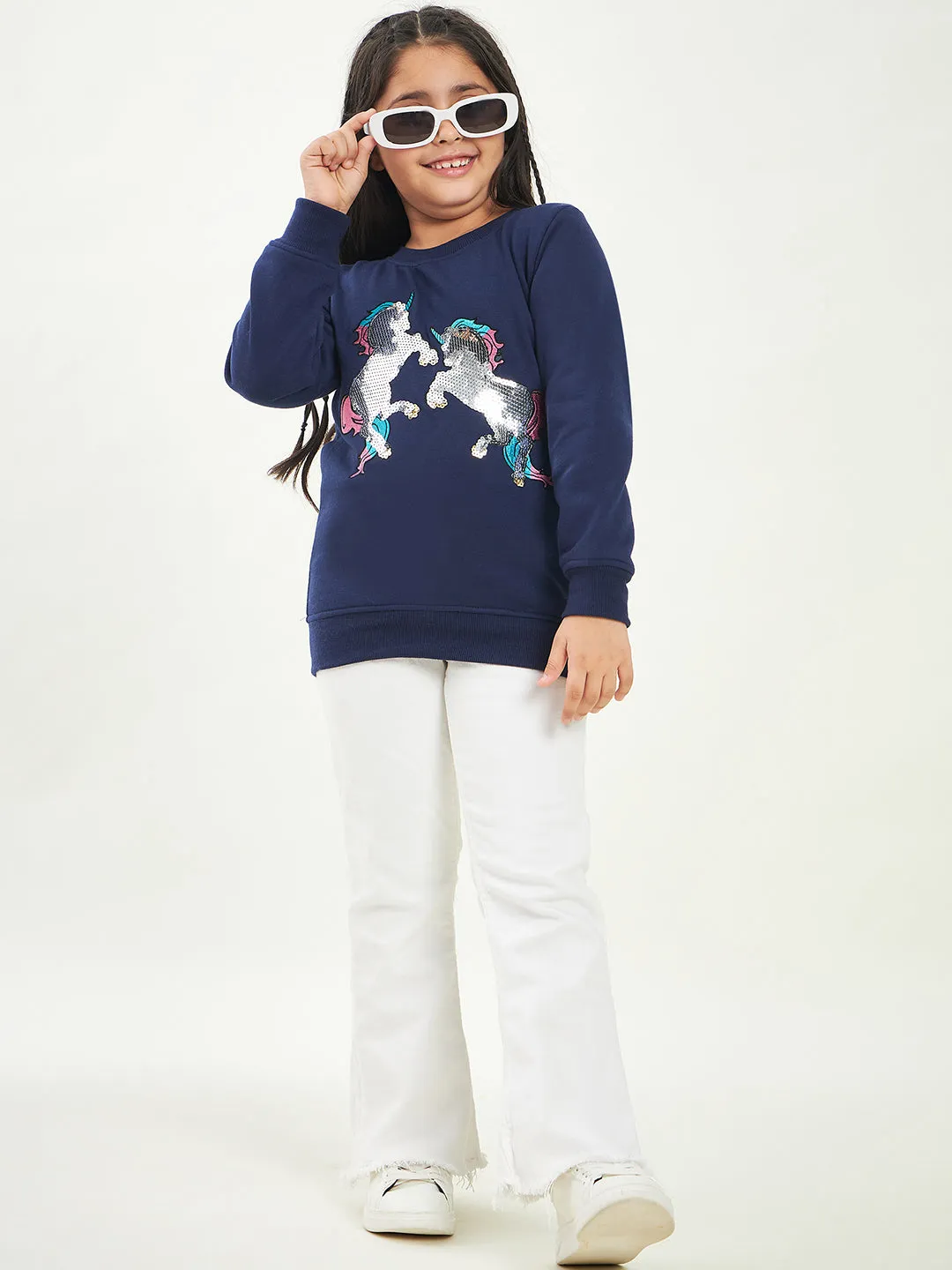 Girls Embellished Fleece Sweatshirt