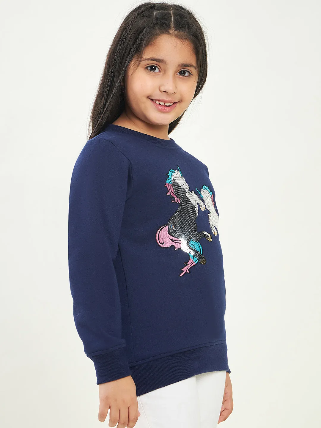 Girls Embellished Fleece Sweatshirt