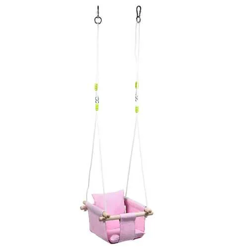 Indoor Outdoor Baby Canvas Hanging Swing-Pink