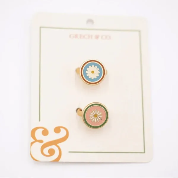 Kids Enamel Rings (2 pack) - Flower