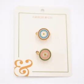 Kids Enamel Rings (2 pack) - Flower