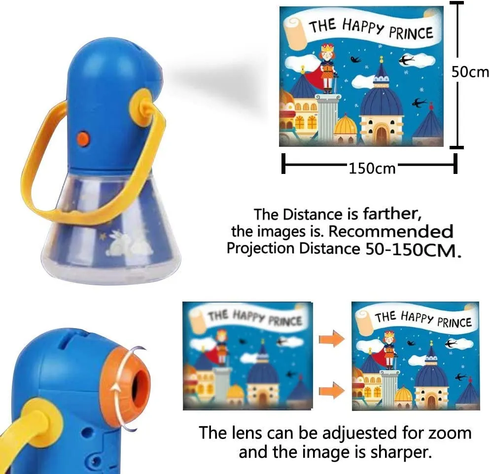 Kids Multifunctional Night Story Projector Light with 8 Story