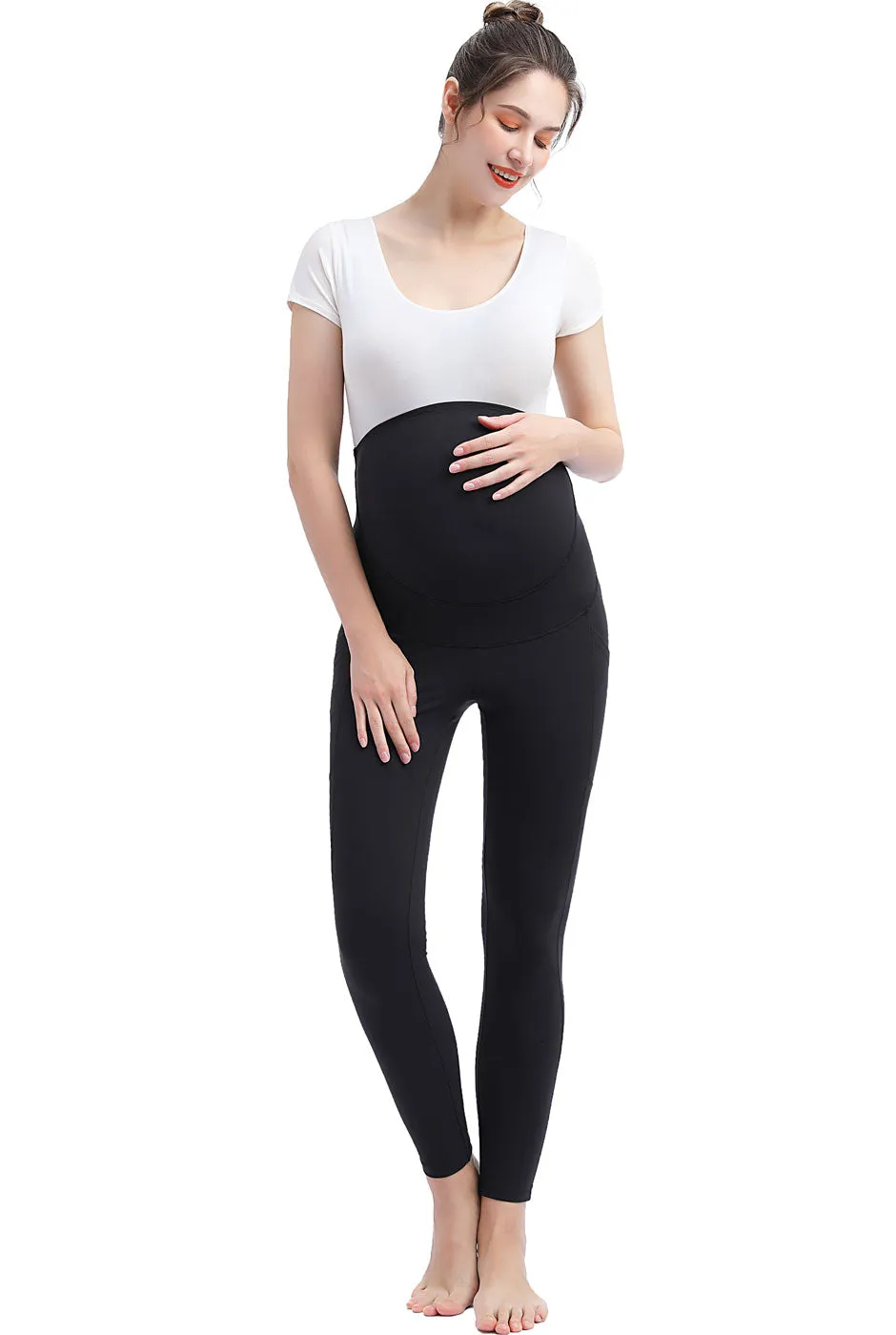 Kimi   Kai Maternity "Gwen" Belly Support Pocket Leggings (26" Inseam)