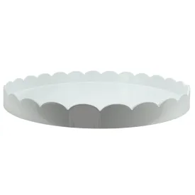 Large Round Scallop Tray | White