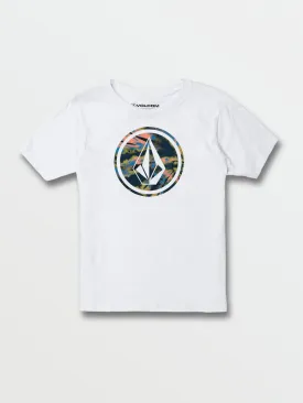 Little Boys Circle Stone Fill Short Sleeve Tee - White