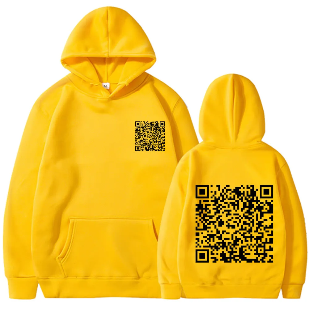 Men's Barcode Design Winter Thick Sweatshirt Hoodie