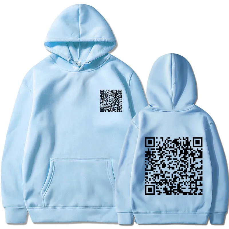 Men's Barcode Design Winter Thick Sweatshirt Hoodie