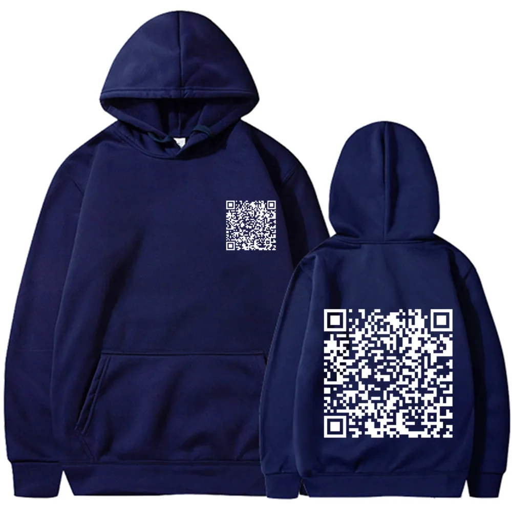 Men's Barcode Design Winter Thick Sweatshirt Hoodie