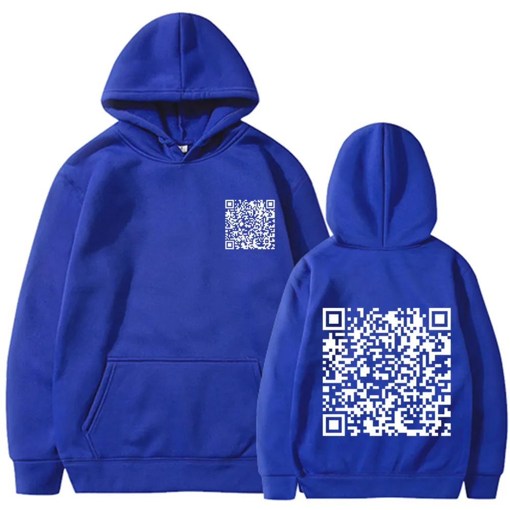 Men's Barcode Design Winter Thick Sweatshirt Hoodie