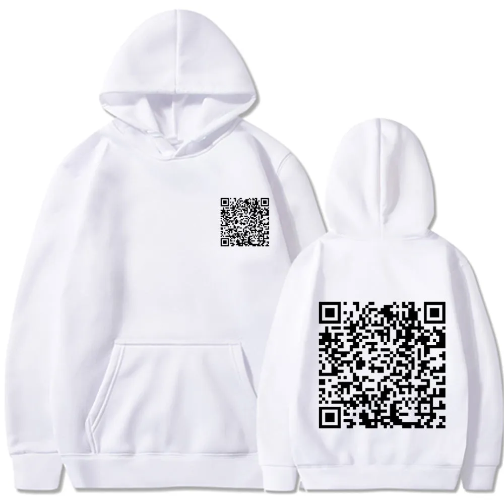 Men's Barcode Design Winter Thick Sweatshirt Hoodie