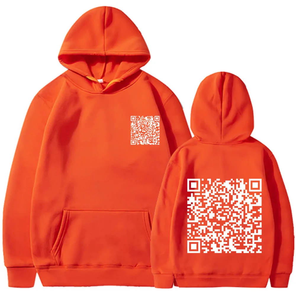 Men's Barcode Design Winter Thick Sweatshirt Hoodie