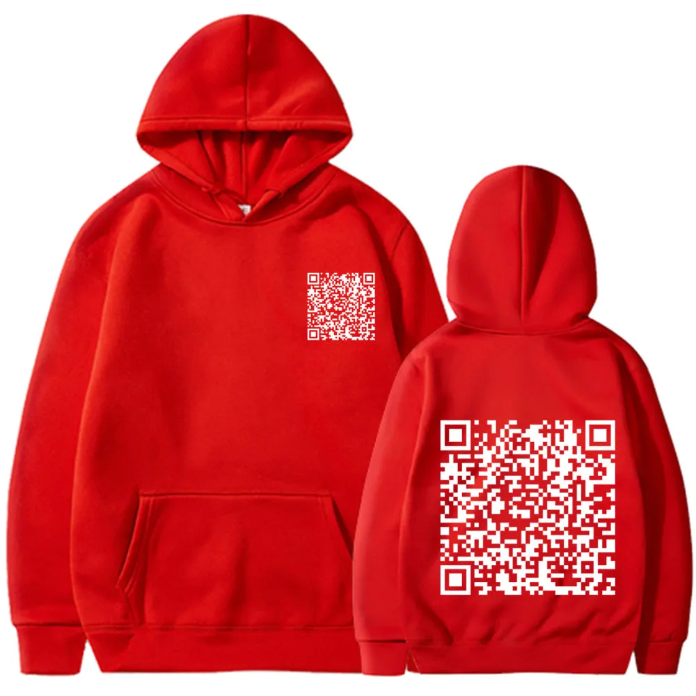 Men's Barcode Design Winter Thick Sweatshirt Hoodie