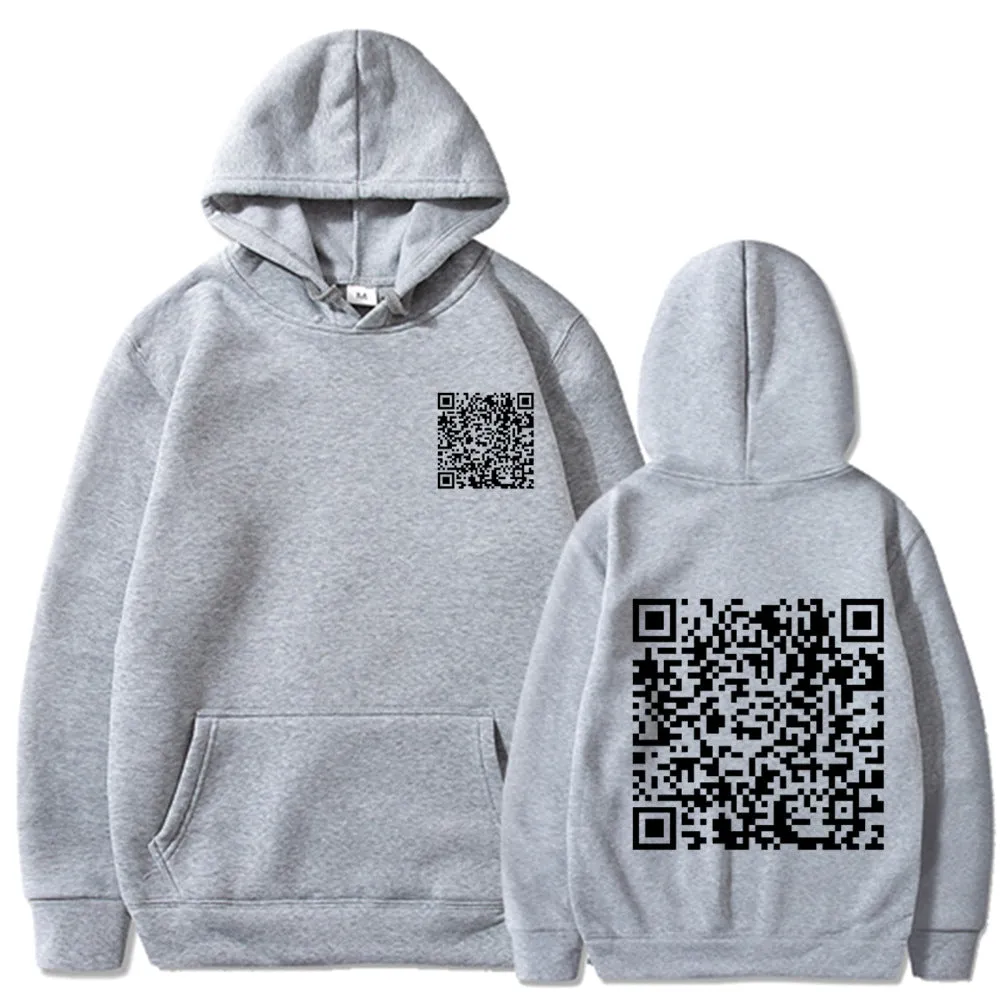 Men's Barcode Design Winter Thick Sweatshirt Hoodie