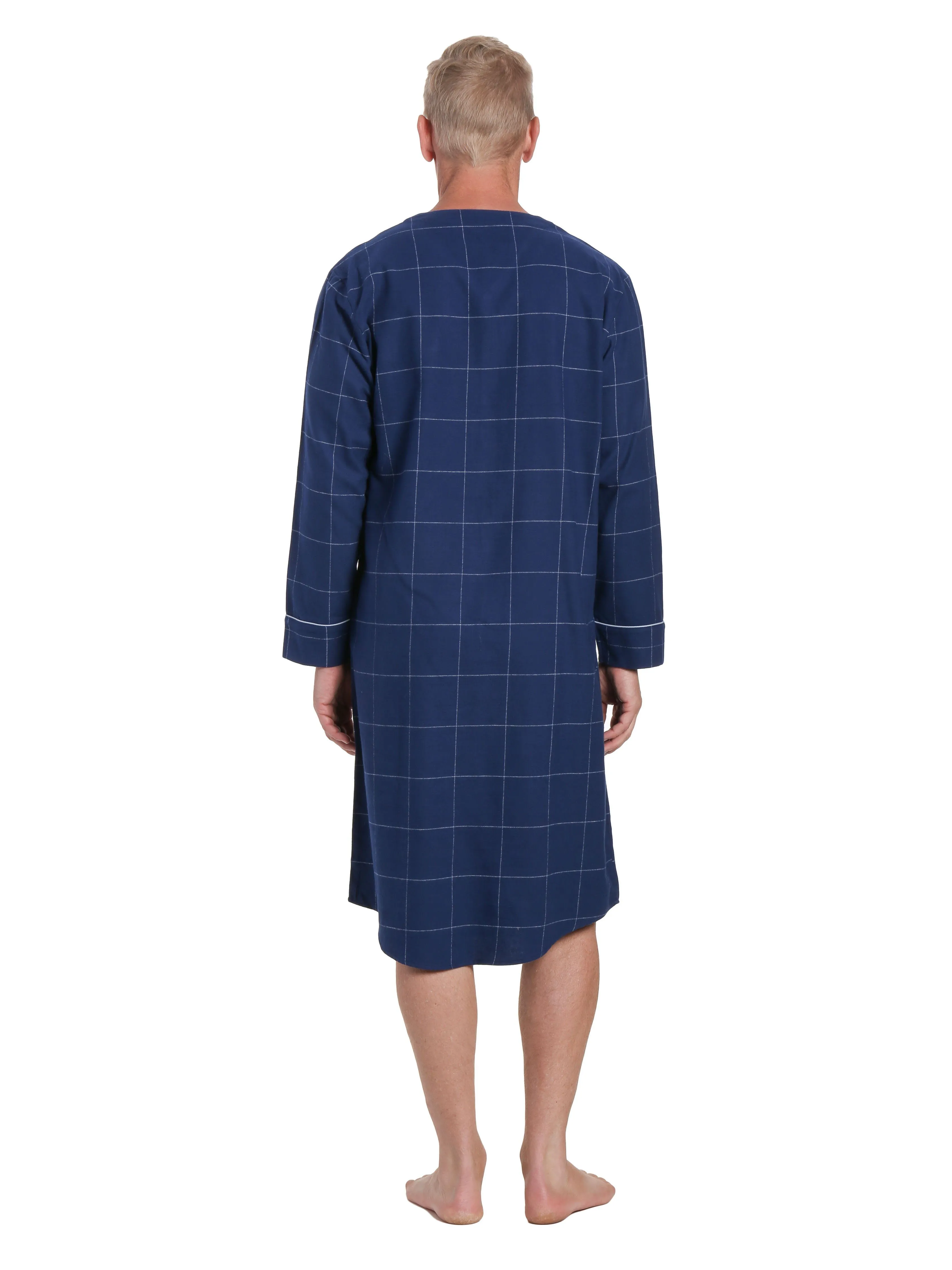 Mens Nightshirt - 100% Cotton Flannel Mens Nightshirts for Sleeping