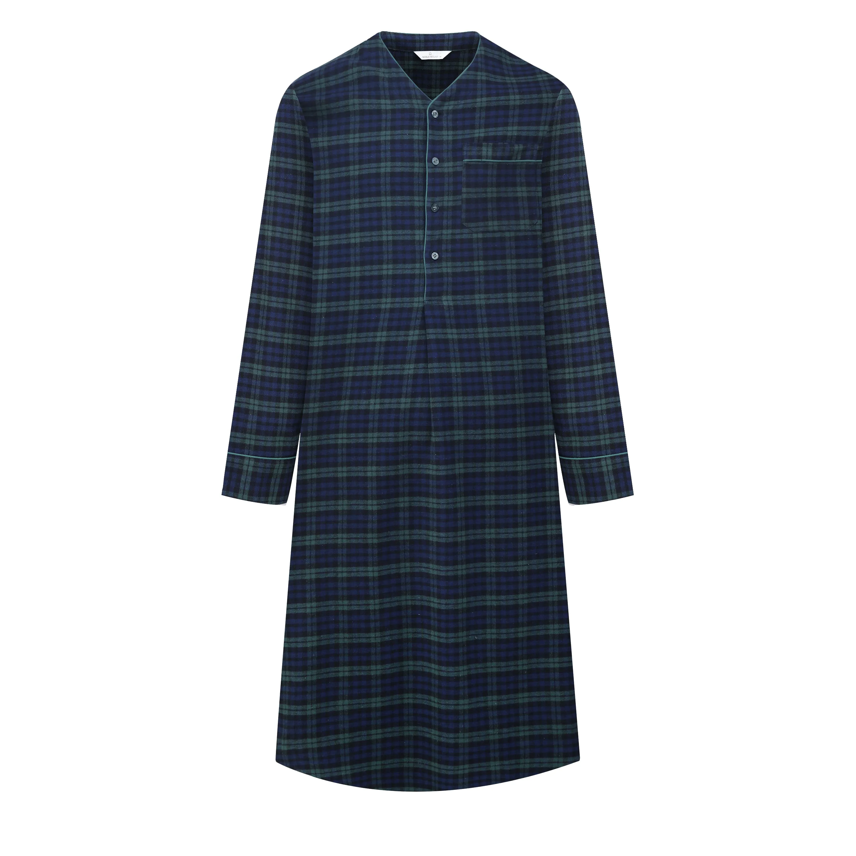 Mens Nightshirt - 100% Cotton Flannel Mens Nightshirts for Sleeping