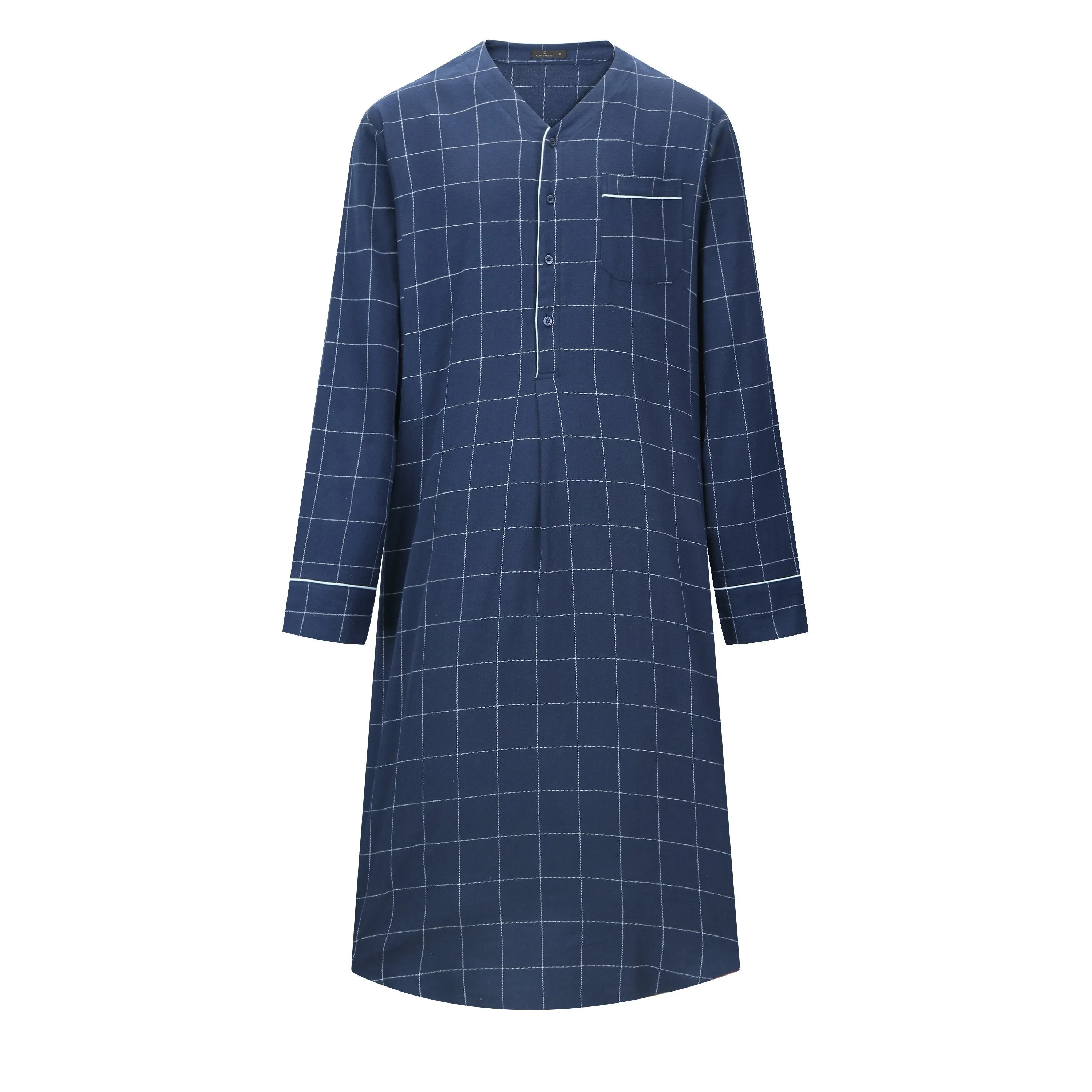 Mens Nightshirt - 100% Cotton Flannel Mens Nightshirts for Sleeping