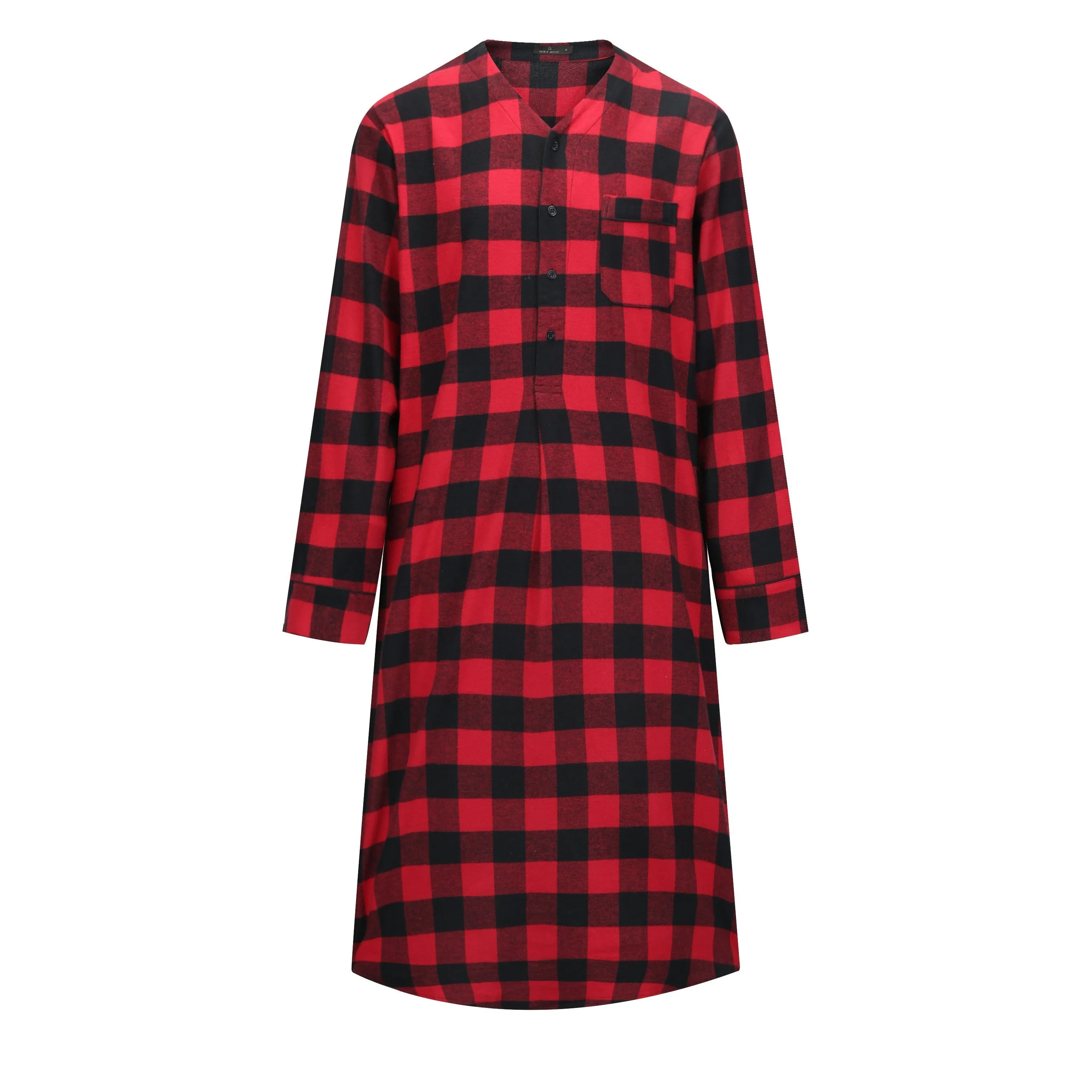 Mens Nightshirt - 100% Cotton Flannel Mens Nightshirts for Sleeping