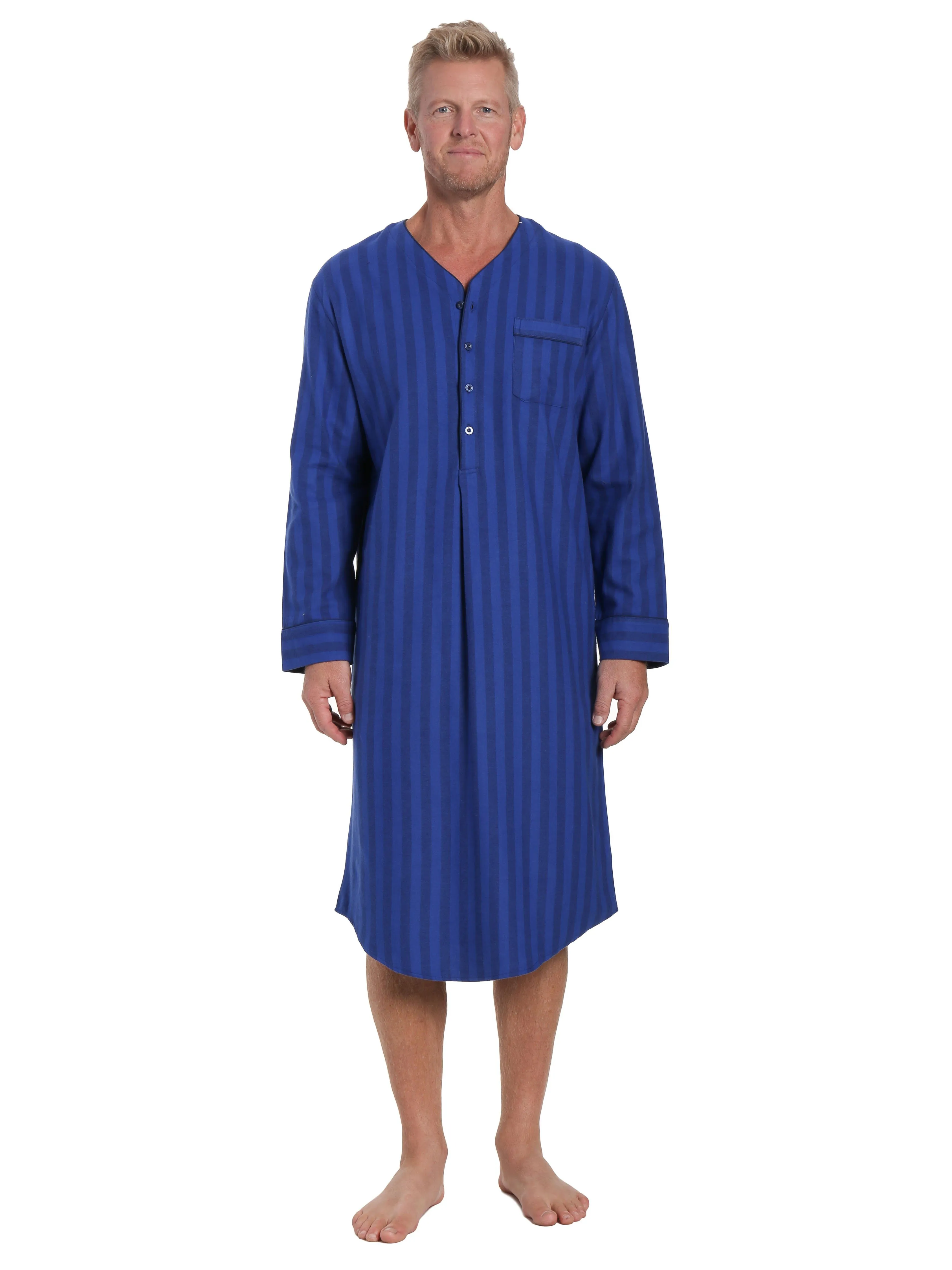 Mens Nightshirt - 100% Cotton Flannel Mens Nightshirts for Sleeping