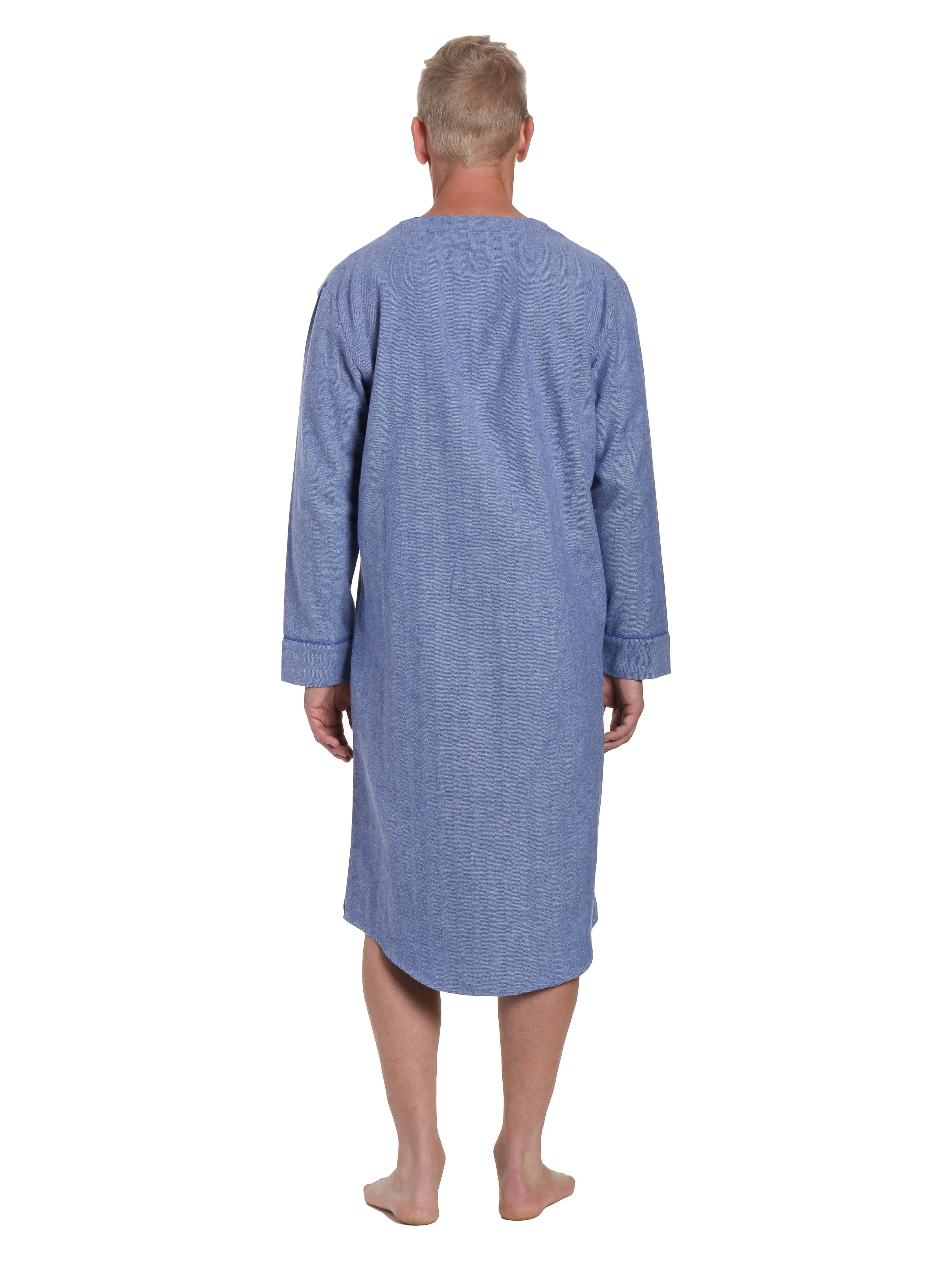 Mens Nightshirt - 100% Cotton Flannel Mens Nightshirts for Sleeping