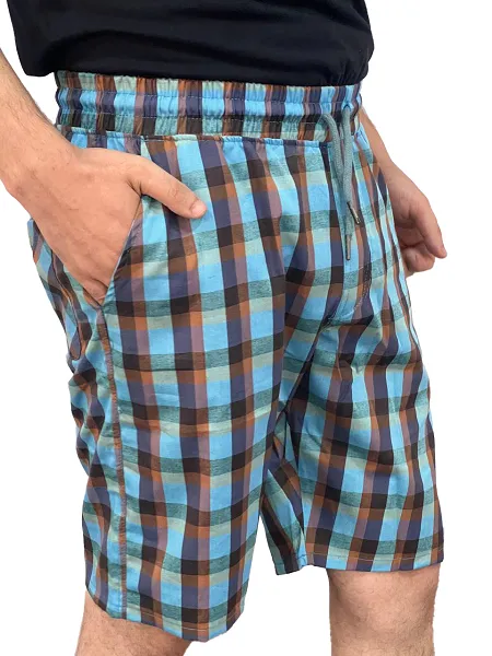 Men's Soft Check Short Comfy and Stylish - Brown