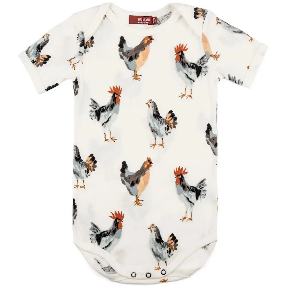 Milkbarn Cotton Chicken Print One Piece