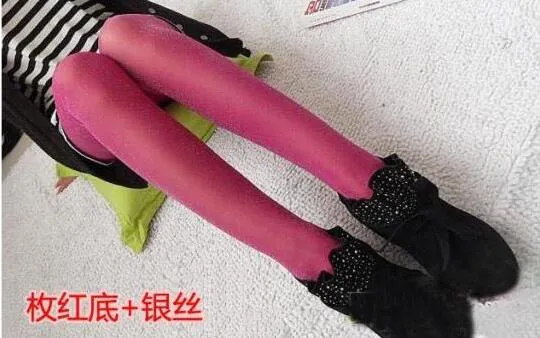 New Fashion Women Girls Silver Color Tights Lady Sexy Aanti Hook Stockings Female High Quality  Shiny Pantyhose