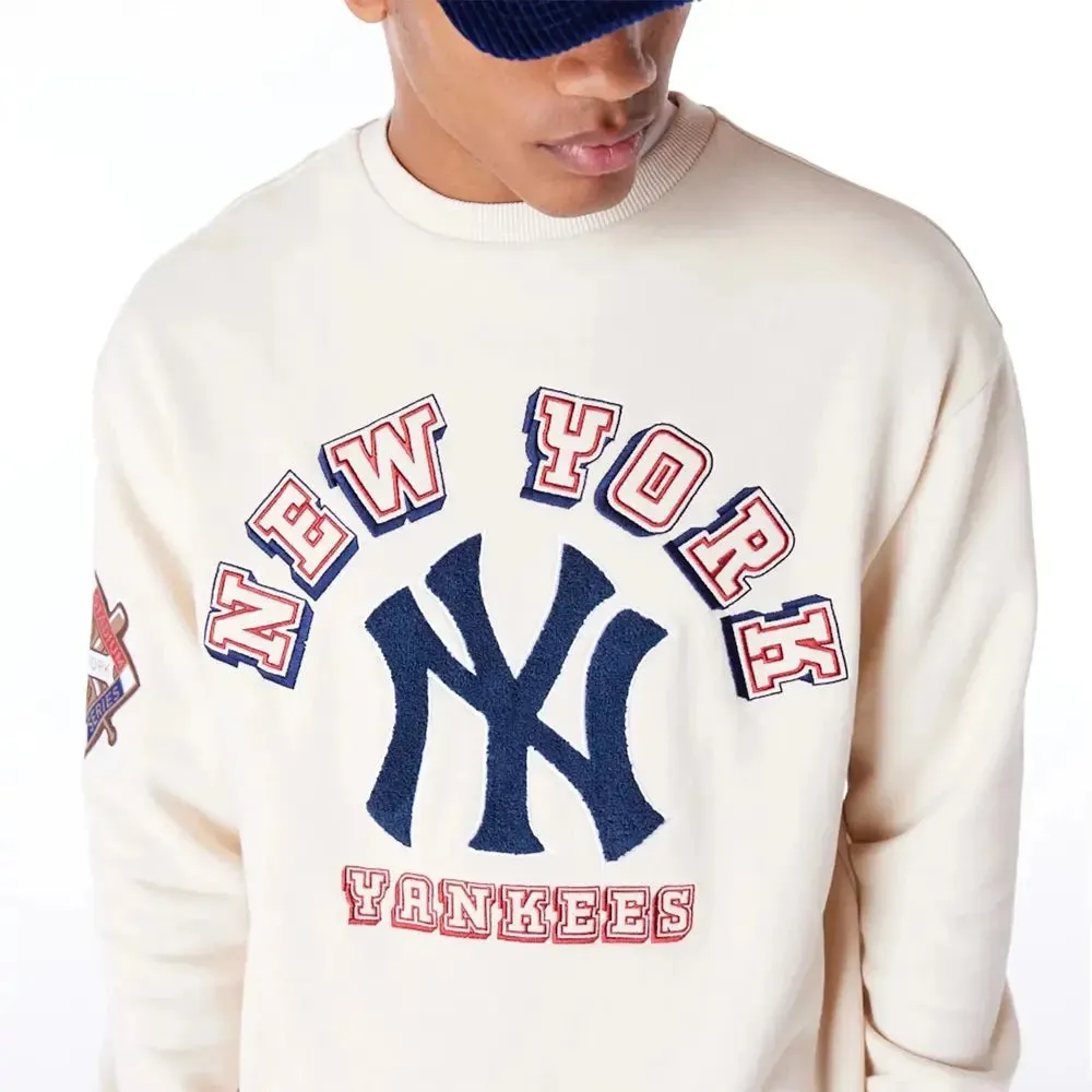 New York Yankees World Series Light Beige Oversized Fleece Sweat