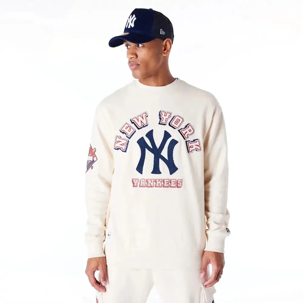 New York Yankees World Series Light Beige Oversized Fleece Sweat