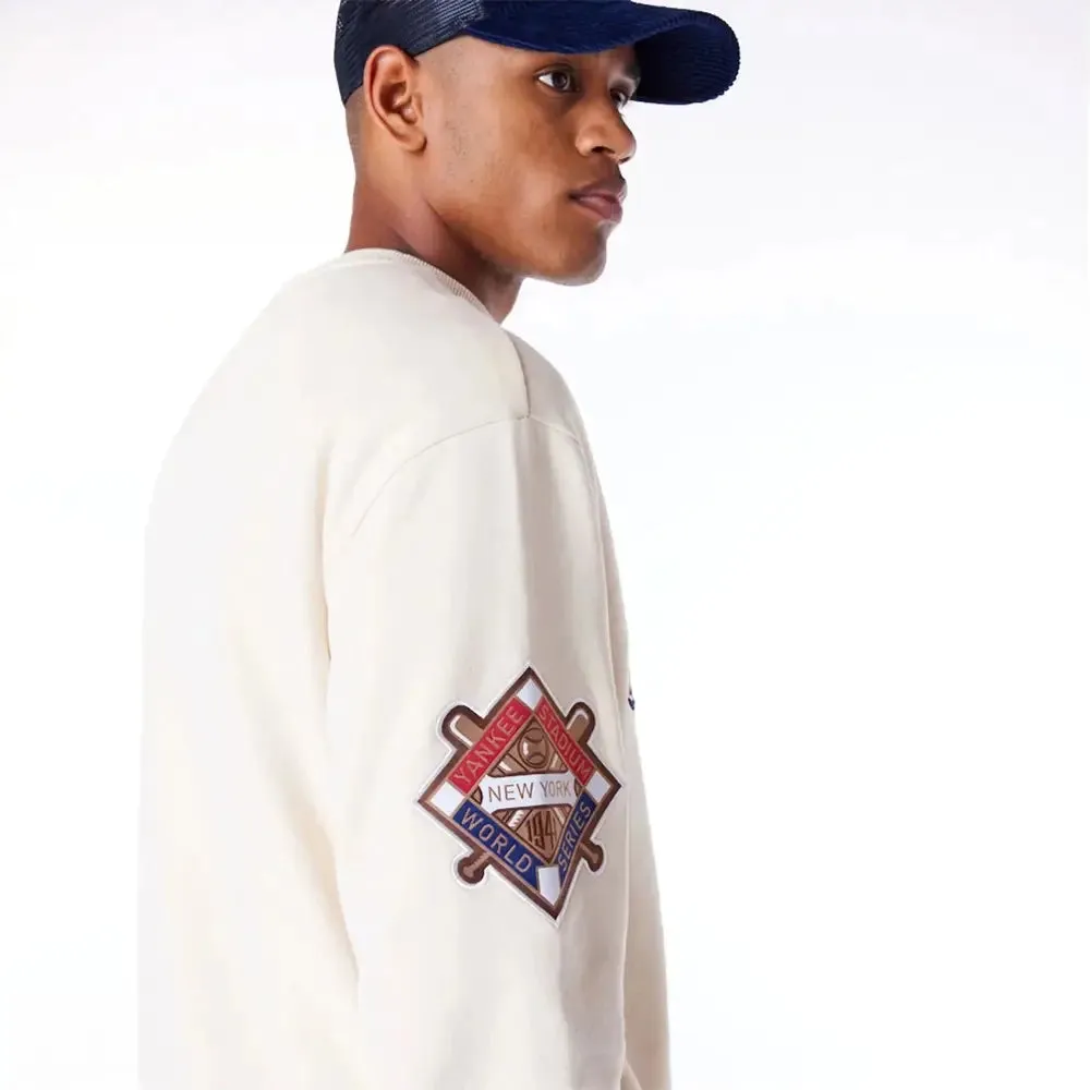 New York Yankees World Series Light Beige Oversized Fleece Sweat