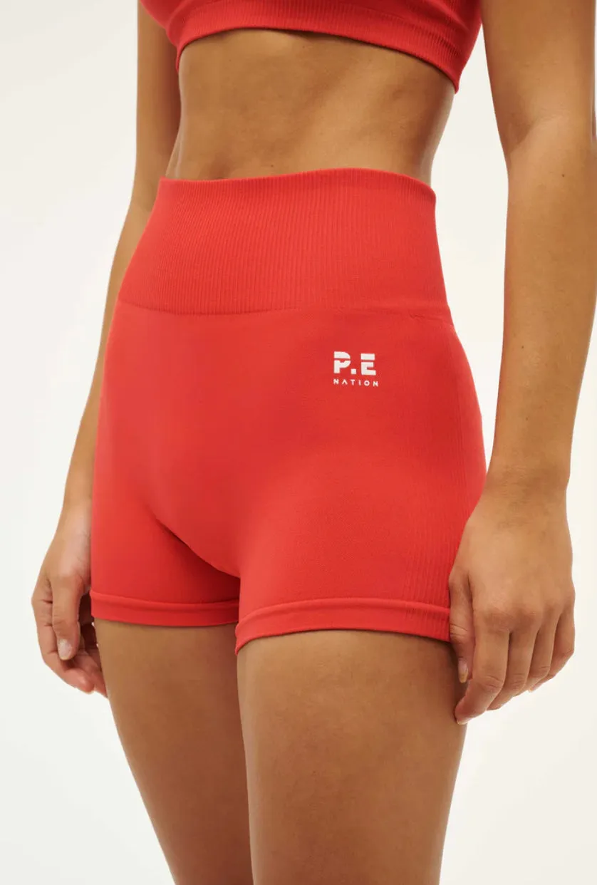 PE NATION - Restore Seamless 2.5” Bike Short - Poppy Red