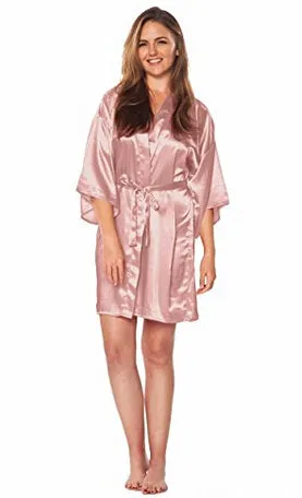 RB030 Sexy Large Size Sexy Satin Night Robe Lace Bathrobe Perfect Wedding Bride Bridesmaid Robes Dressing Gown For Women