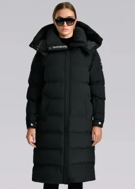 Sandbanks Haven Oversized Long Puffer Ladies Jacket in Black